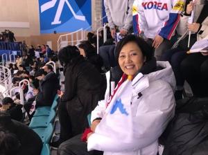 박영선 의원, 선수단 응원…"설이라 응원 인원이 없을듯해서 평창에 왔다"