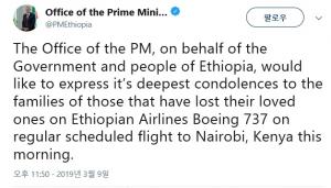 에티오피아 항공기 추락.. ‘인니 사고’ 여객기와 같은 기종