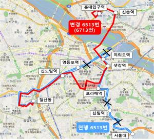 영등포구, 신길뉴타운 6713번 버스노선 신설... 17일부터 운행