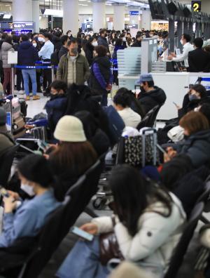 제주, 강풍·폭설로 항공기 무더기 결항